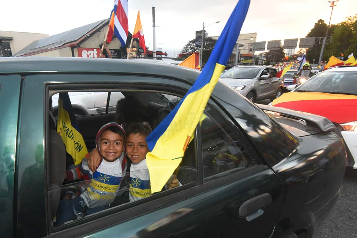 Costa Ricans celebrate ahead of its April 1 presidential runoff elections.