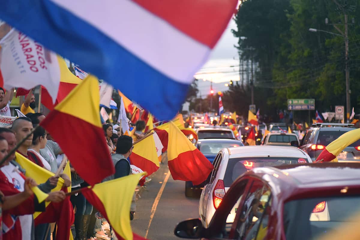 Costa Ricans celebrate ahead of its April 1 presidential runoff elections.
