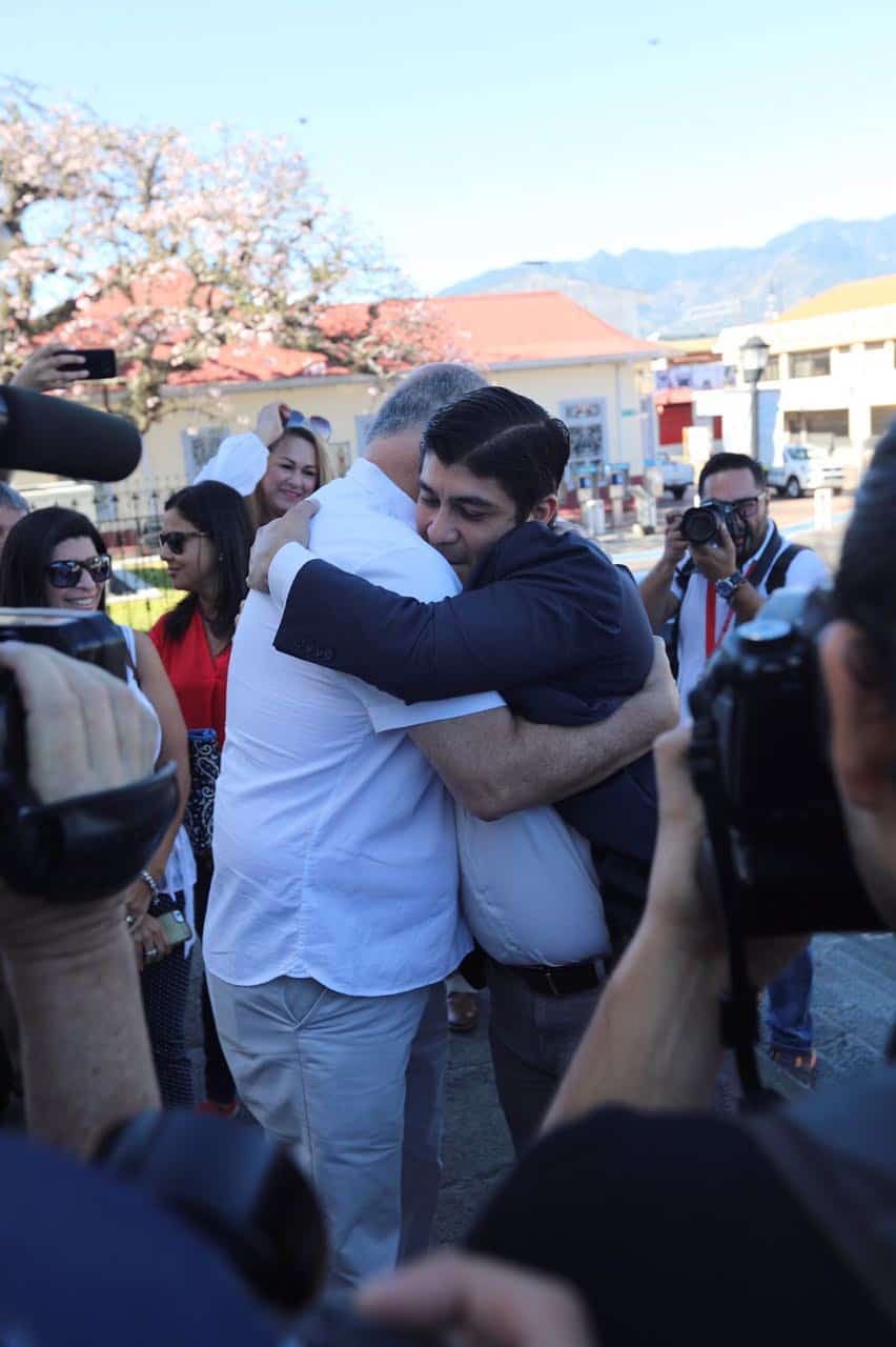 Rodolfo Piza and Carlos Alvarado in San José, Costa Rica on April 1, 2018.