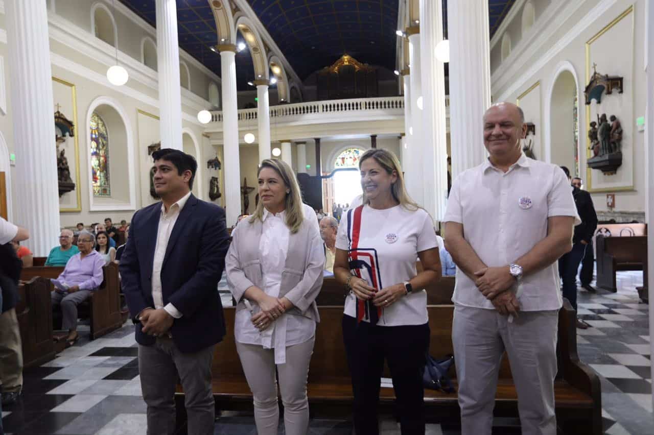 Candidate Carlos Alvarado at church on Election Day in Costa Rica, April 1, 2018.