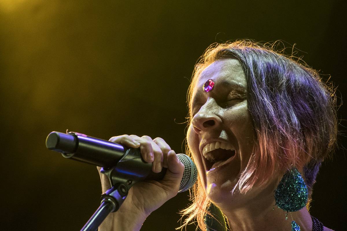 Andrea Echeverri of the Colombian musical group Aterciopelados performs in Costa Rica.