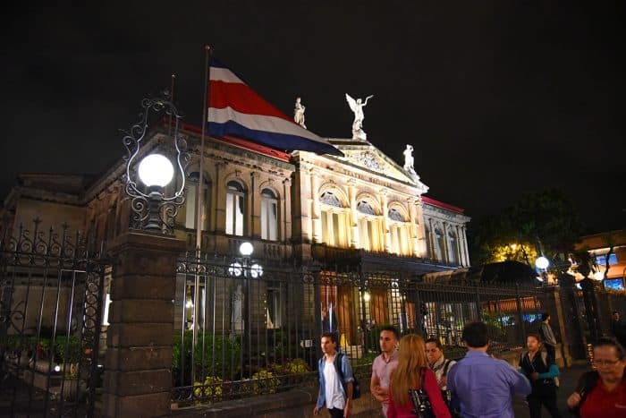 Costa Rica National Theatre at Night