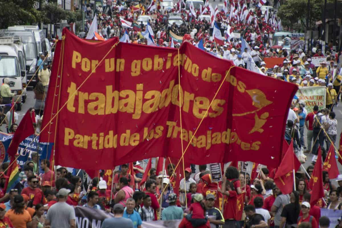 A workers' march in San José, Costa Rica, on May 1, 2018.