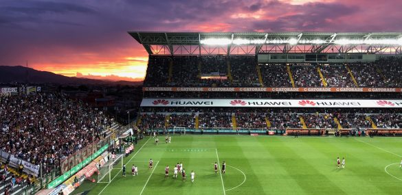 Sunset at Ricardo Saprissa Stadium.