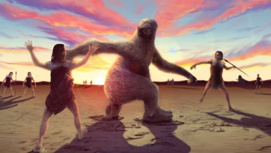 Giant sloth vs humans