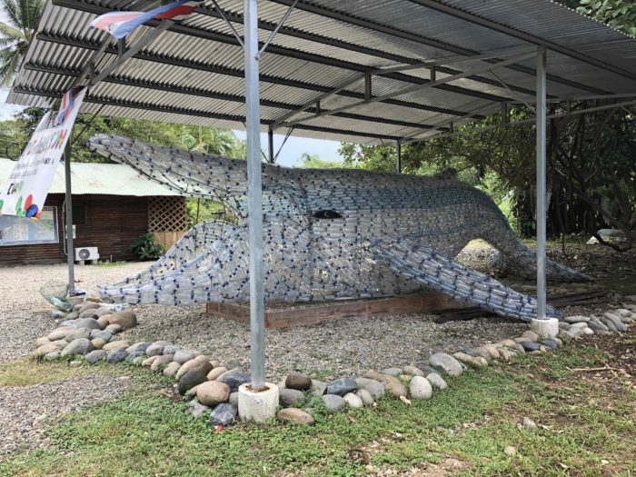 Plastic humpback whale Sculpture Costa Rica