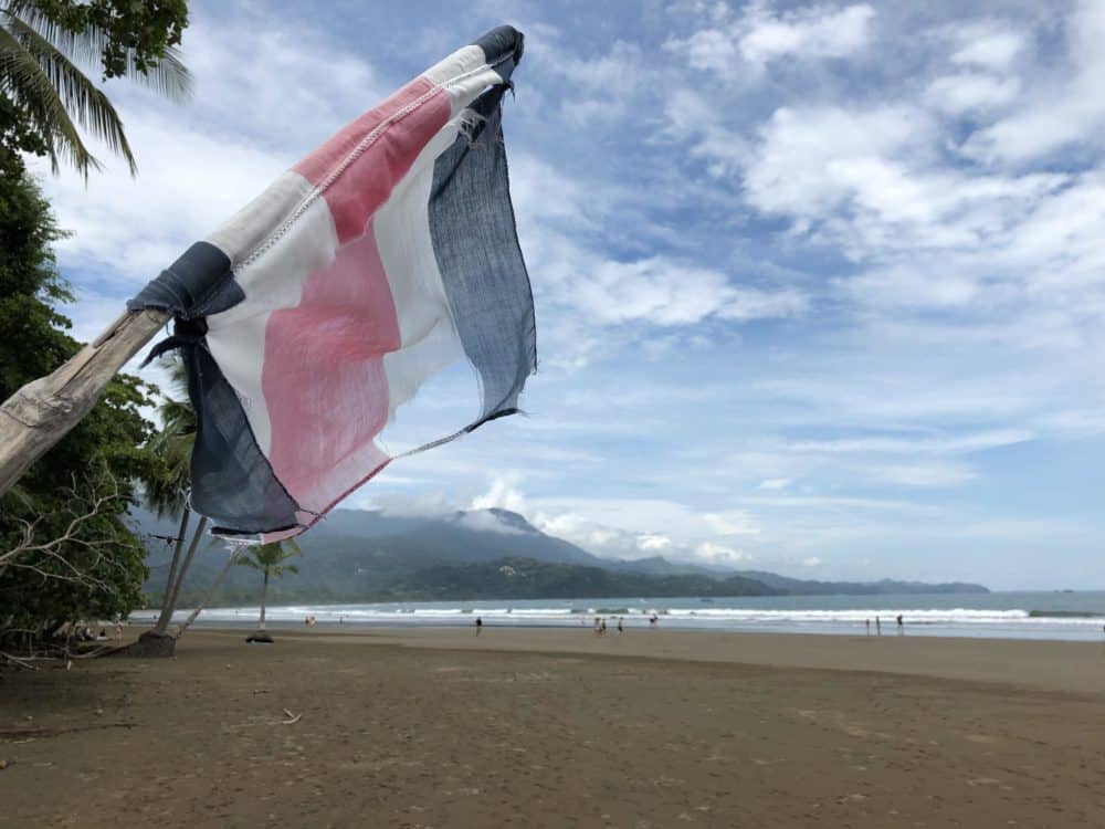 Flag at Marino Ballena National Park Costa Rica