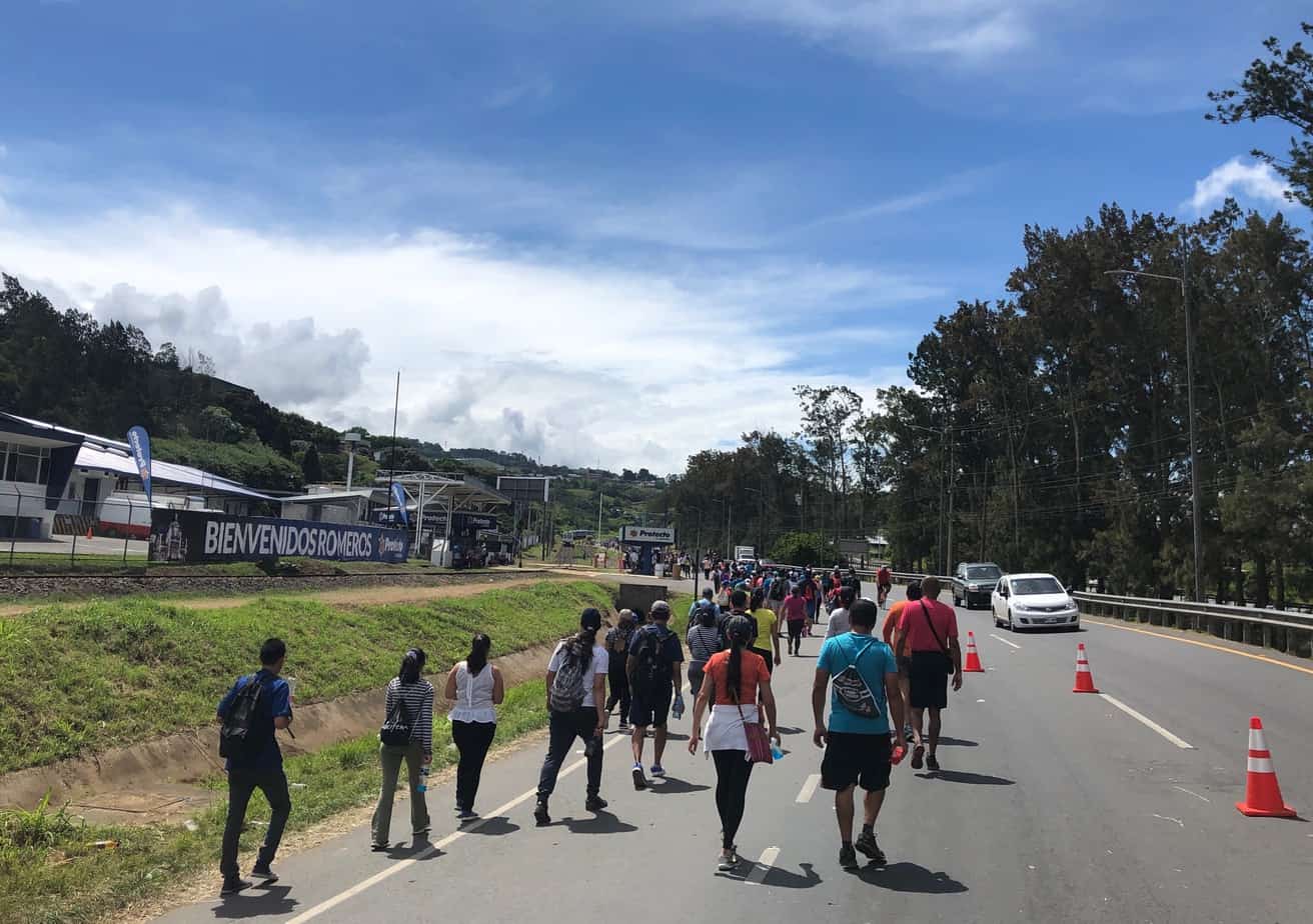 Romeros in Costa Rica walks towards Cartago