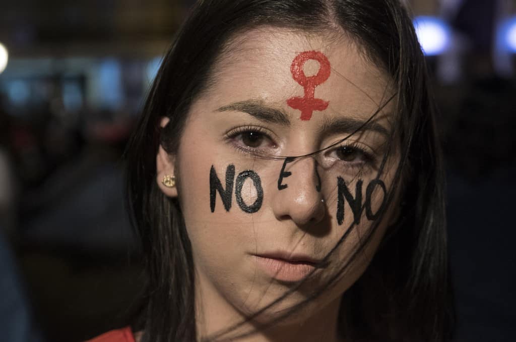 A demonstrator during a march against gender violence in Costa Rica