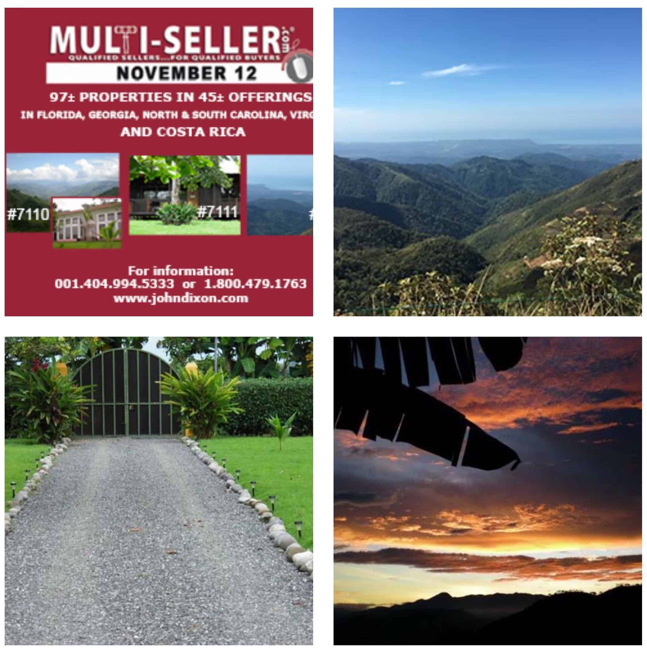 Multi-seller real estate auction includes three properties in Costa Rica listed here