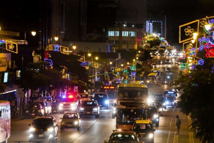 Christmas lights in San José, Costa Rica