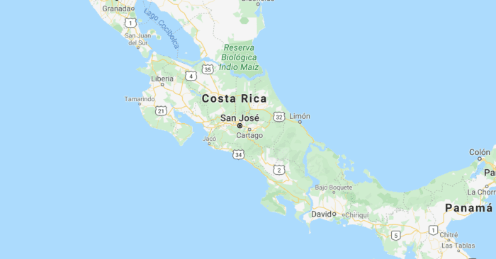 Map of Costa Rica