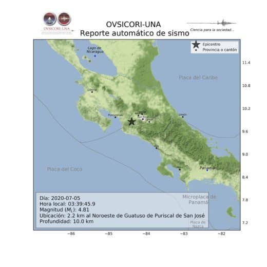 No damage, but plenty of interrupted sleep, as temblor shakes Costa Rica overnight