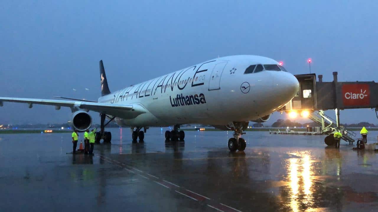 The first Lufthansa flight to Costa Rica since the coronavirus crisis began arrived at SJO on August 5, 2020.