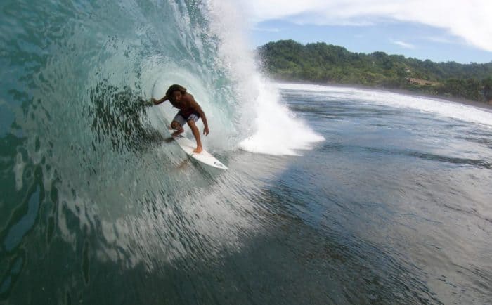 Surfing at Playa Hermosa Costa Rica.