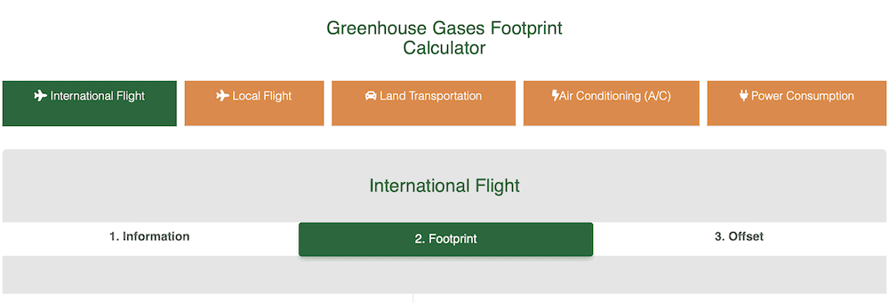 The Costa Rica carbon footprint offset tool.