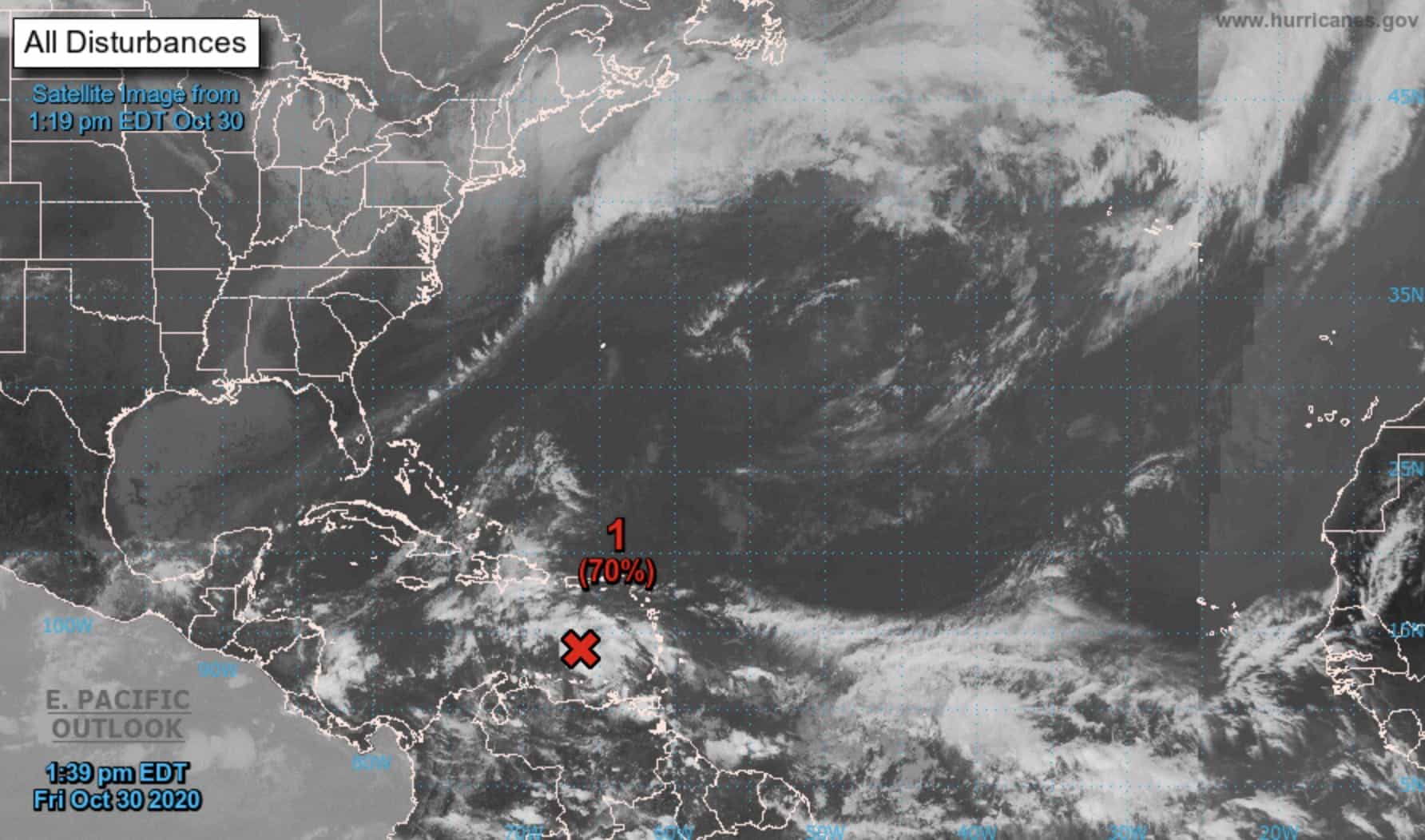 A tropical wave expected to indirectly affect Costa Rica.
