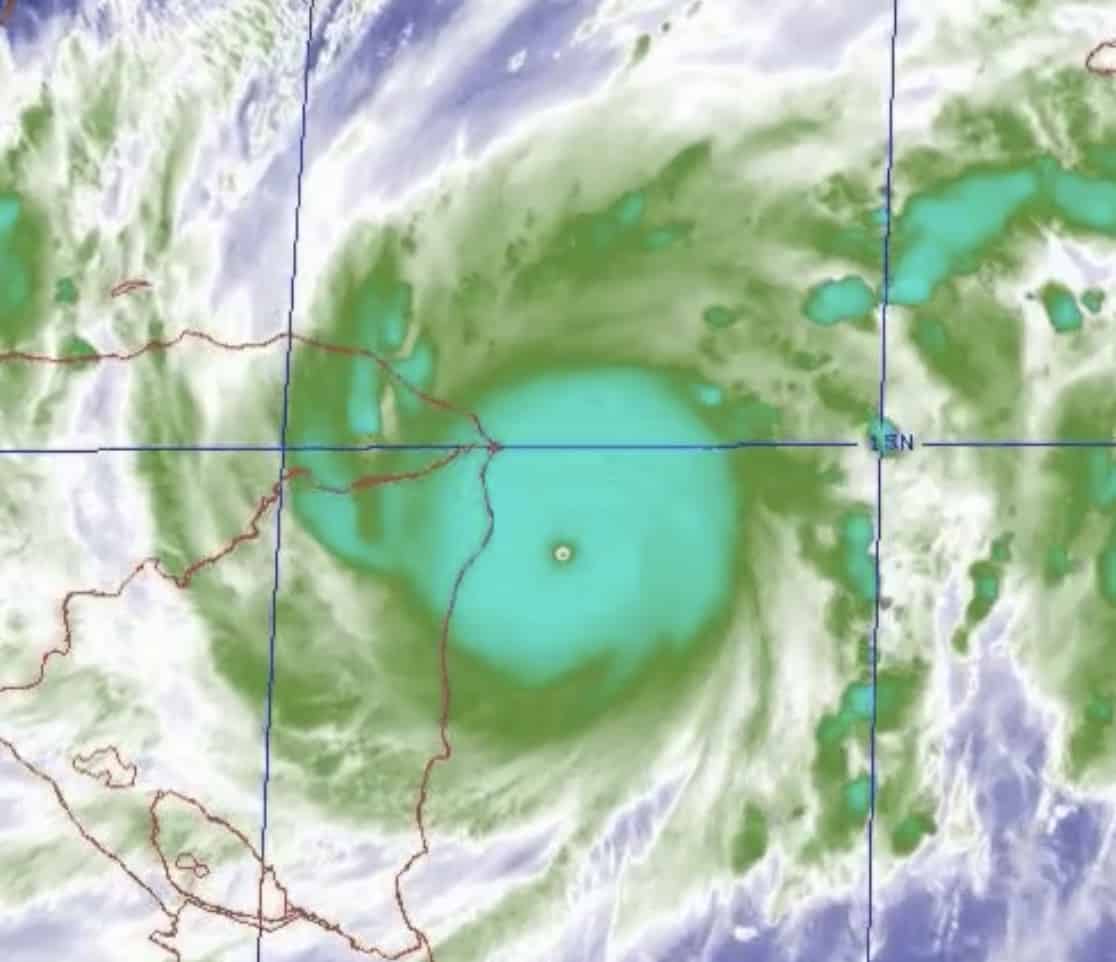 Hurricane Eta, a Category 4 storm, approaches Nicaragua late Monday, November 2.