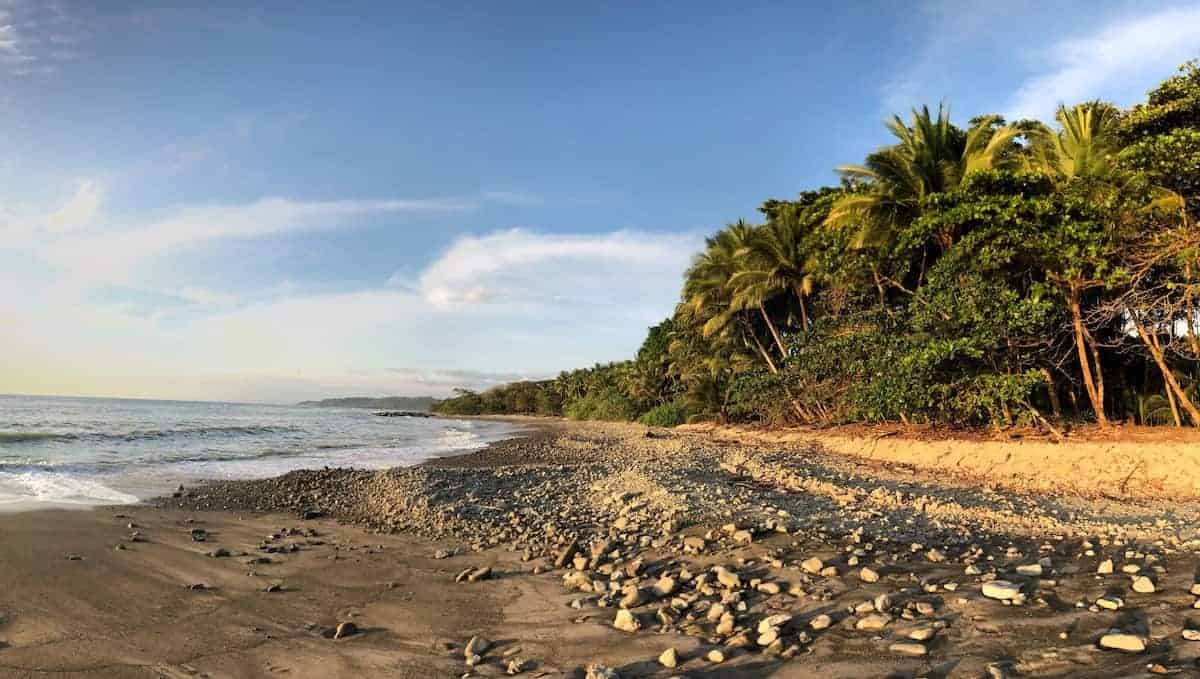 A beach in Malpaís, Puntarenas, Costa Rica in December 2020.