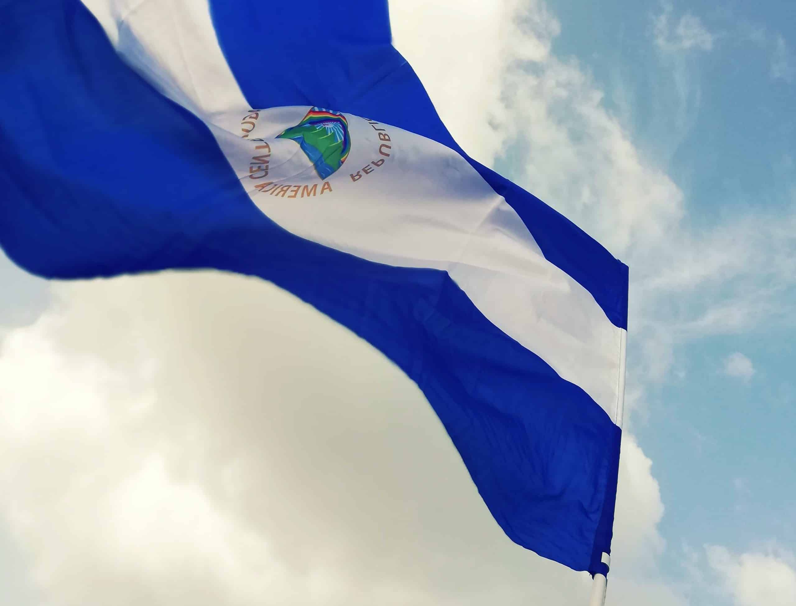 The flag of Nicaragua.