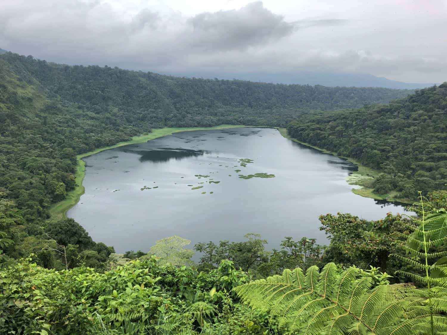 Laguna Hule, a picturesque freshwater lake in Rio Cuarto, Alajuela, Costa Rica.