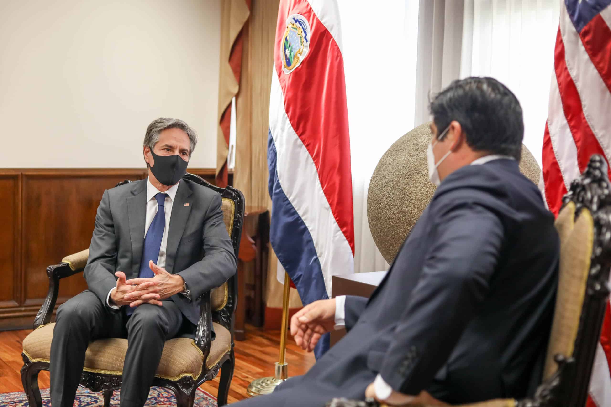 Antony Blinken and Costa Rica President Carlos Alvarado.