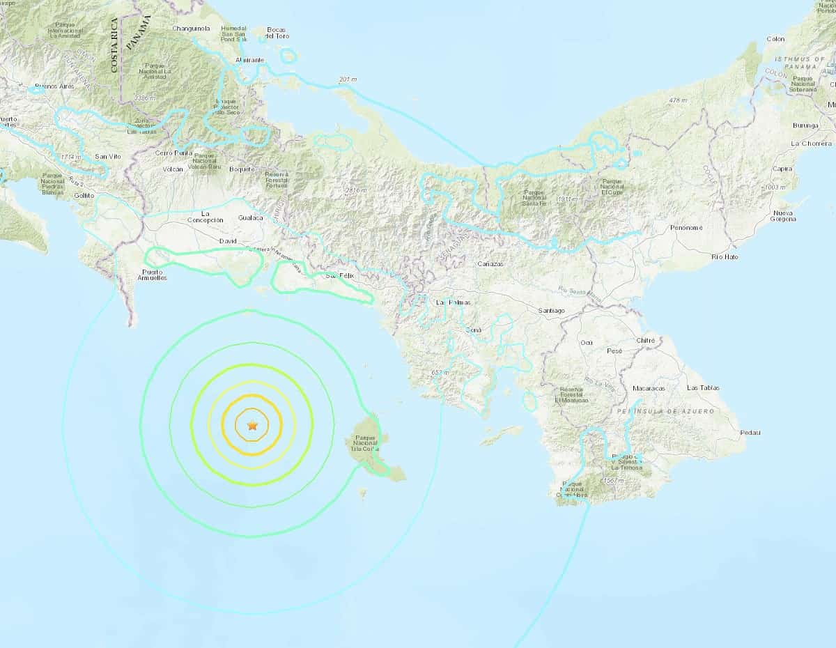 Initial reports from Costa Rica authorities reported a 6.8 earthquake on the national territory.