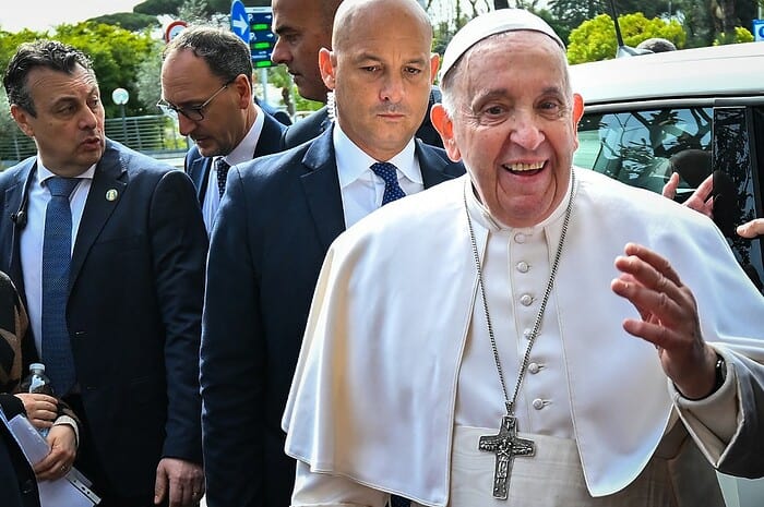 Pope Francis Leaves the hospital