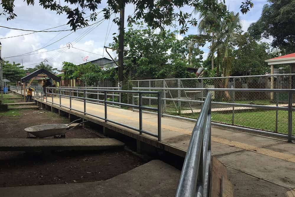  A sidewalk at the Costa Rica Town Barra Colorado