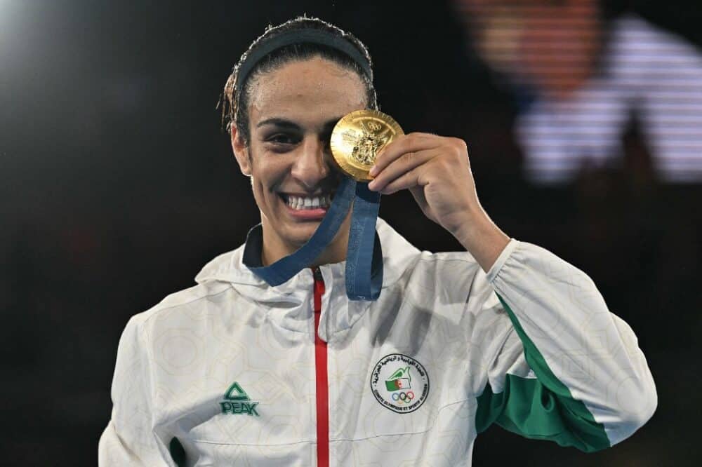 Gold medallist Algeria's Imane Kheli