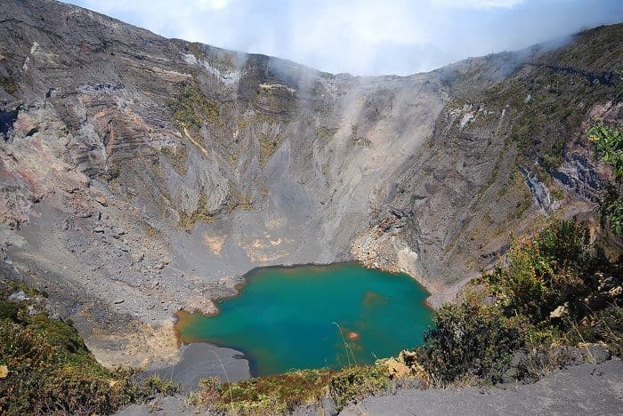 A view inside the Irazu Volcano in Costa Rica