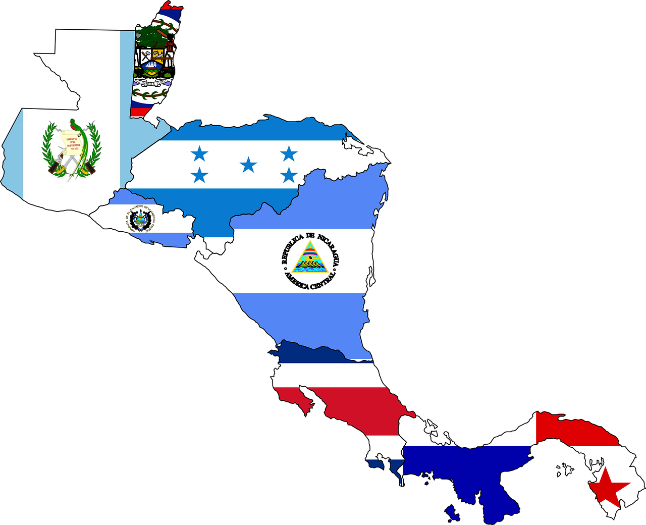 Map of Central America