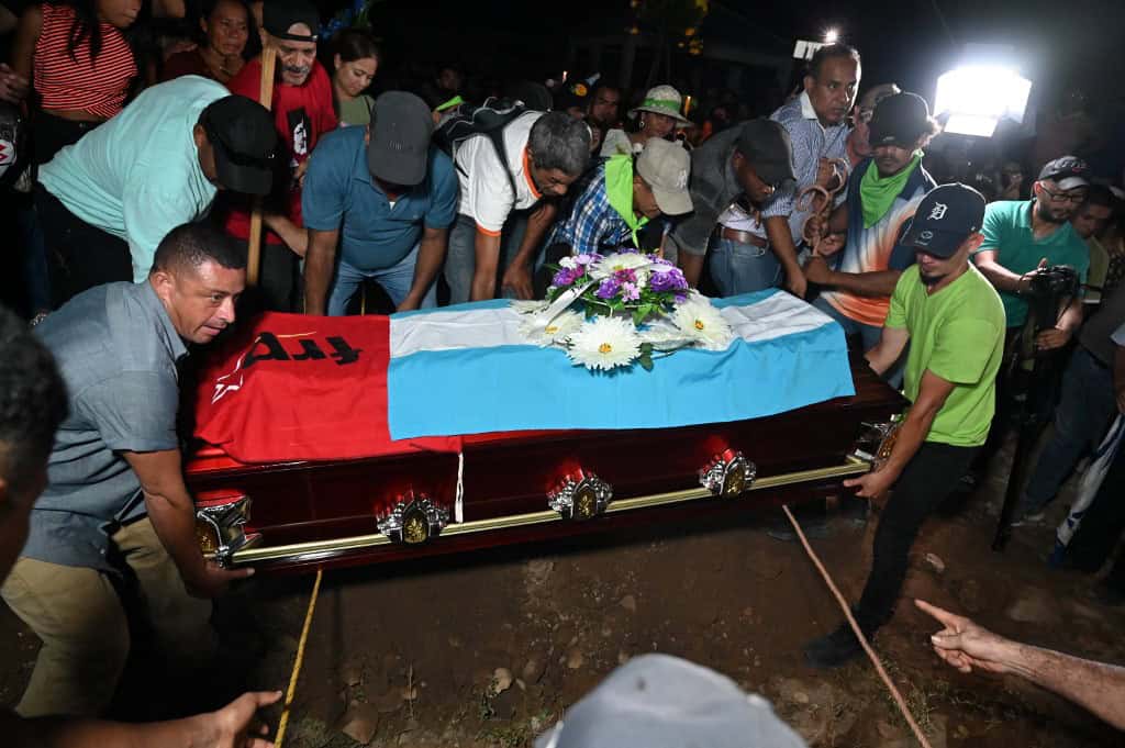 Casket of Honduran Environmentalist Juan Lopez