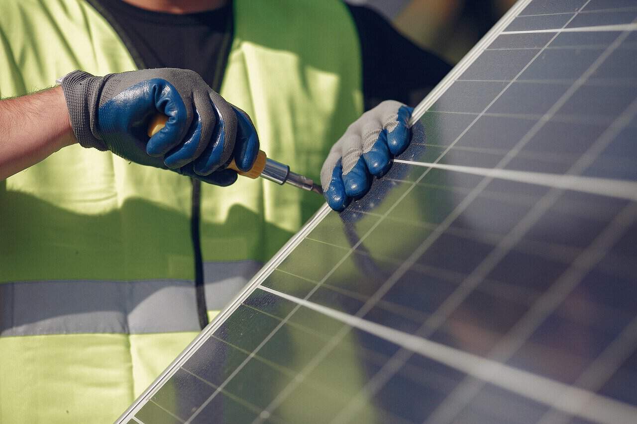 Solar panel installation as part of Costa Rica’s green energy initiative