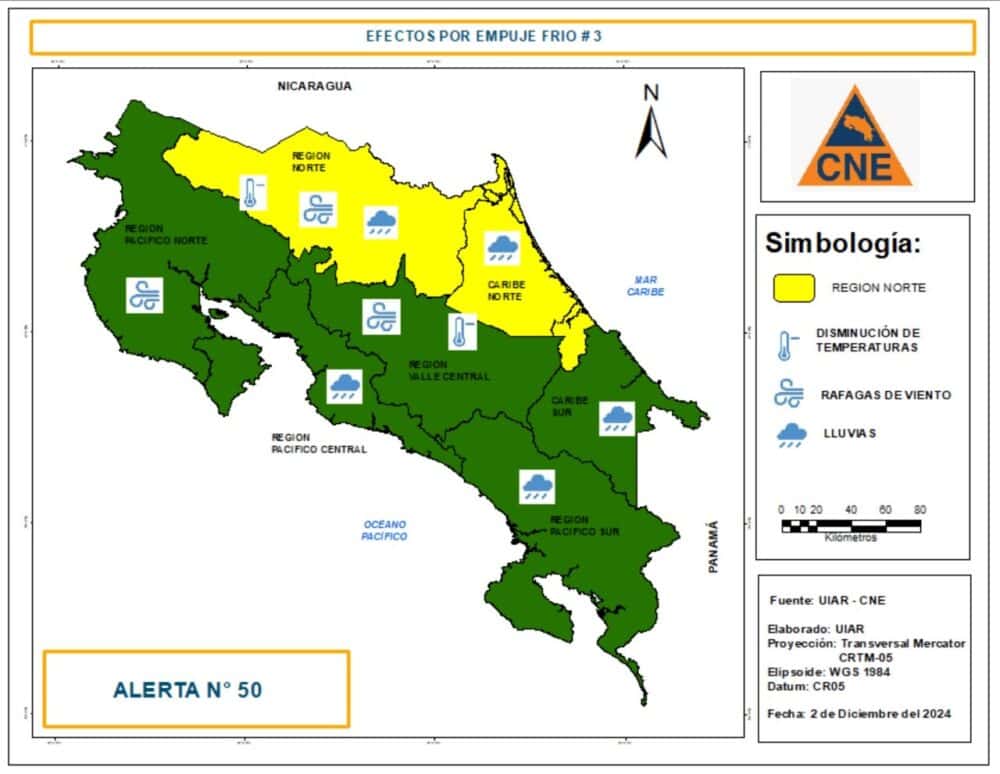 Map of Flooding in Costa Rica