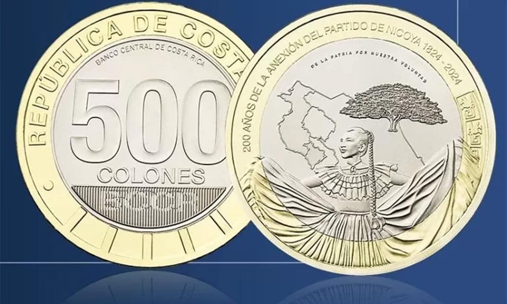 Costa Rica New 500 colones Money coin