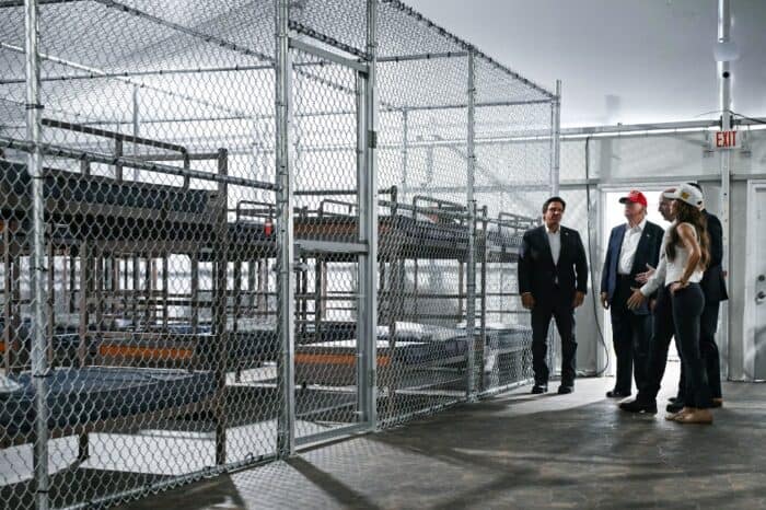 Donald Trump visits alligator Alcatraz detention Center