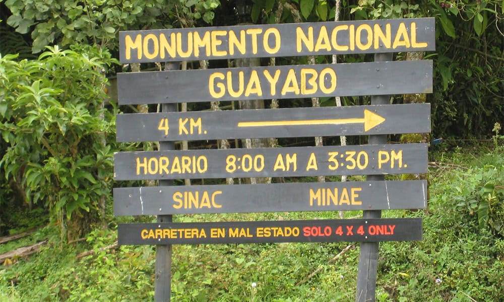 Guayabo National Monument Sign