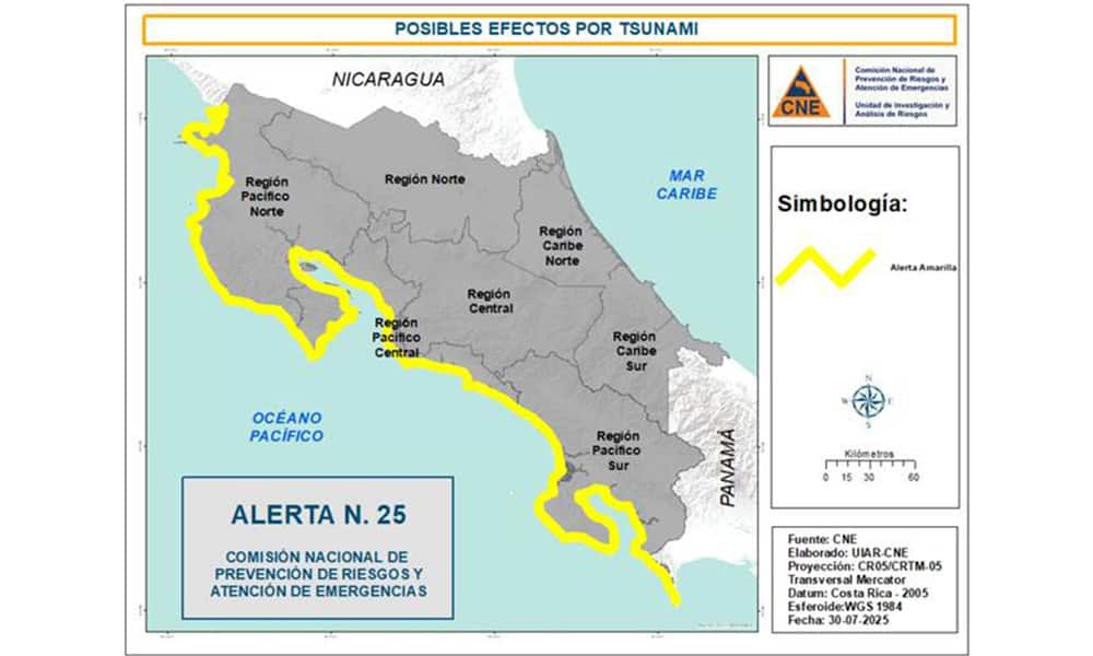 Costa Rica Tsunami Warning