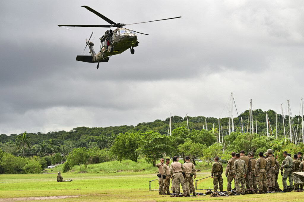 Panamanian and US military personnel