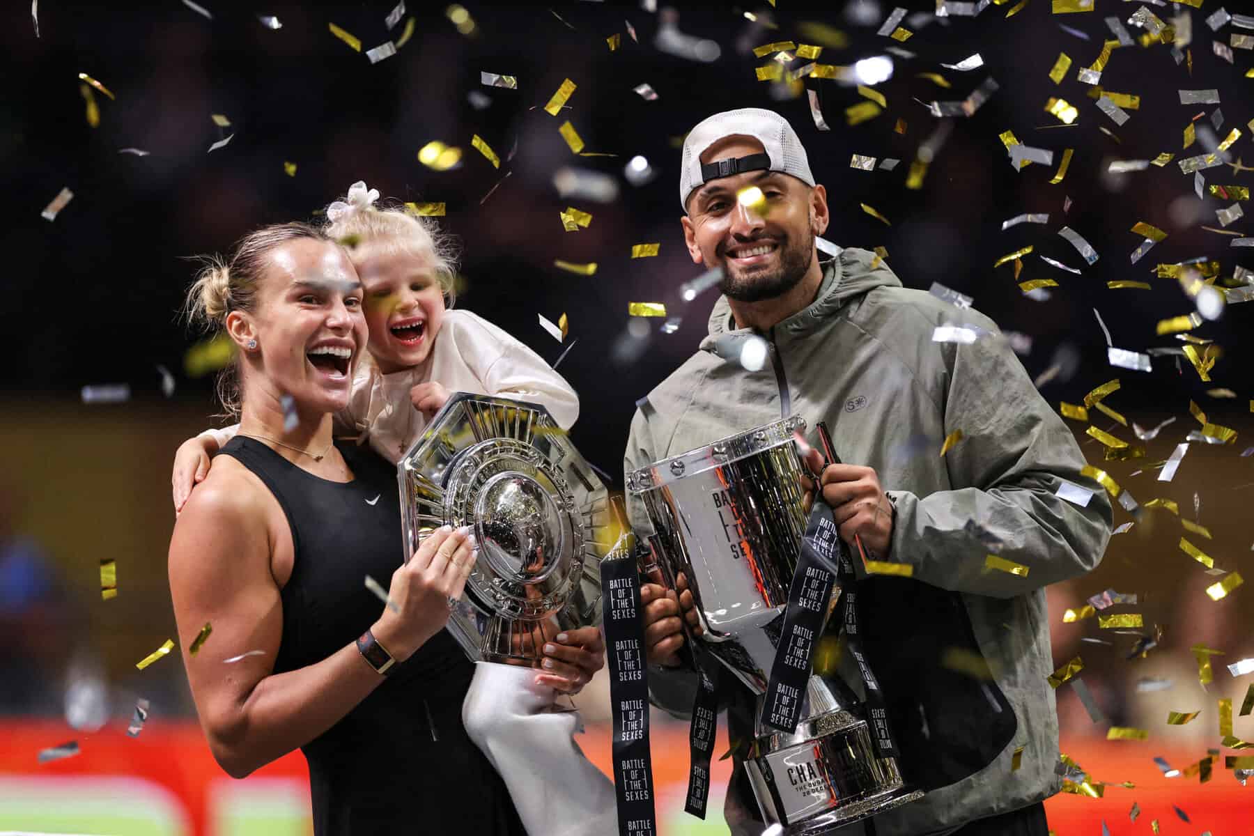 Sabalenka and Kyrgios at Battle of the Sexes Tennis Match