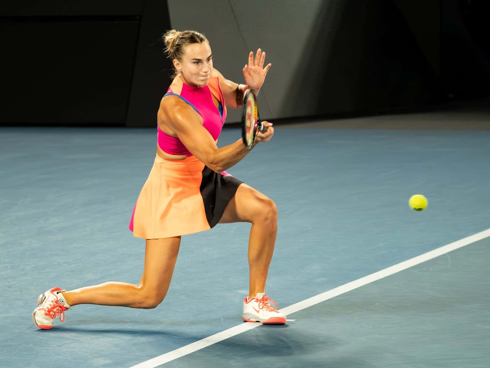 Sabalenka forehand return at the Australian Open