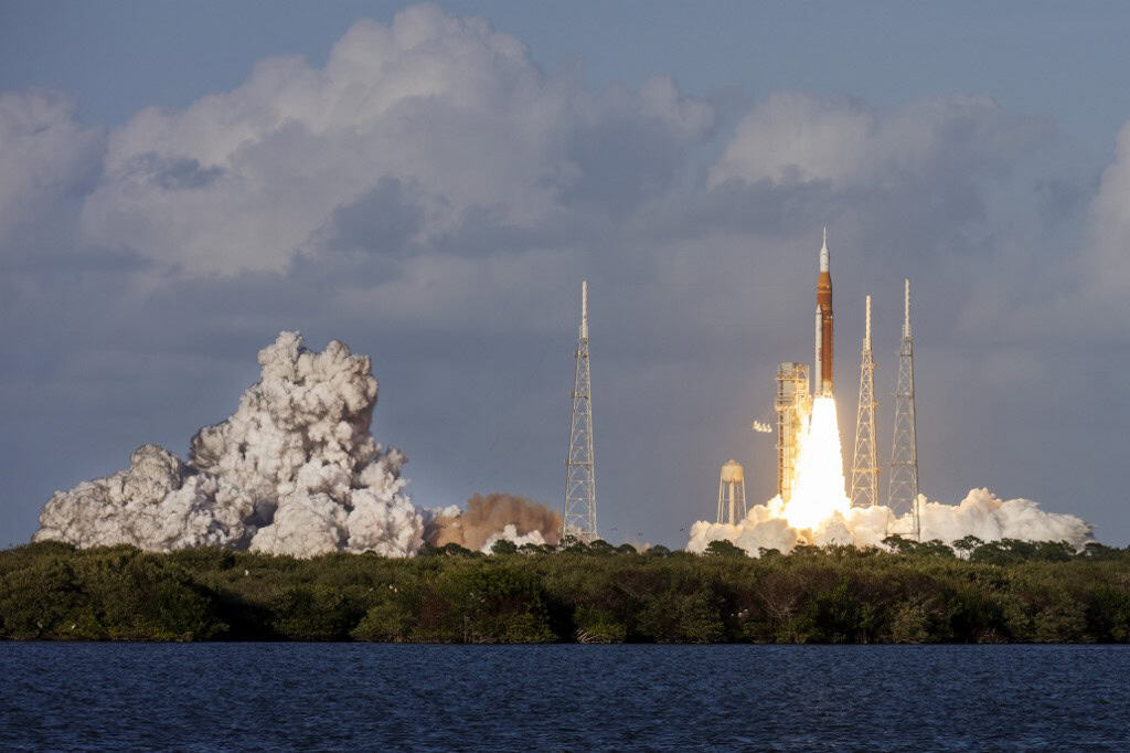 The Artemis II crewed lunar mission lifts off