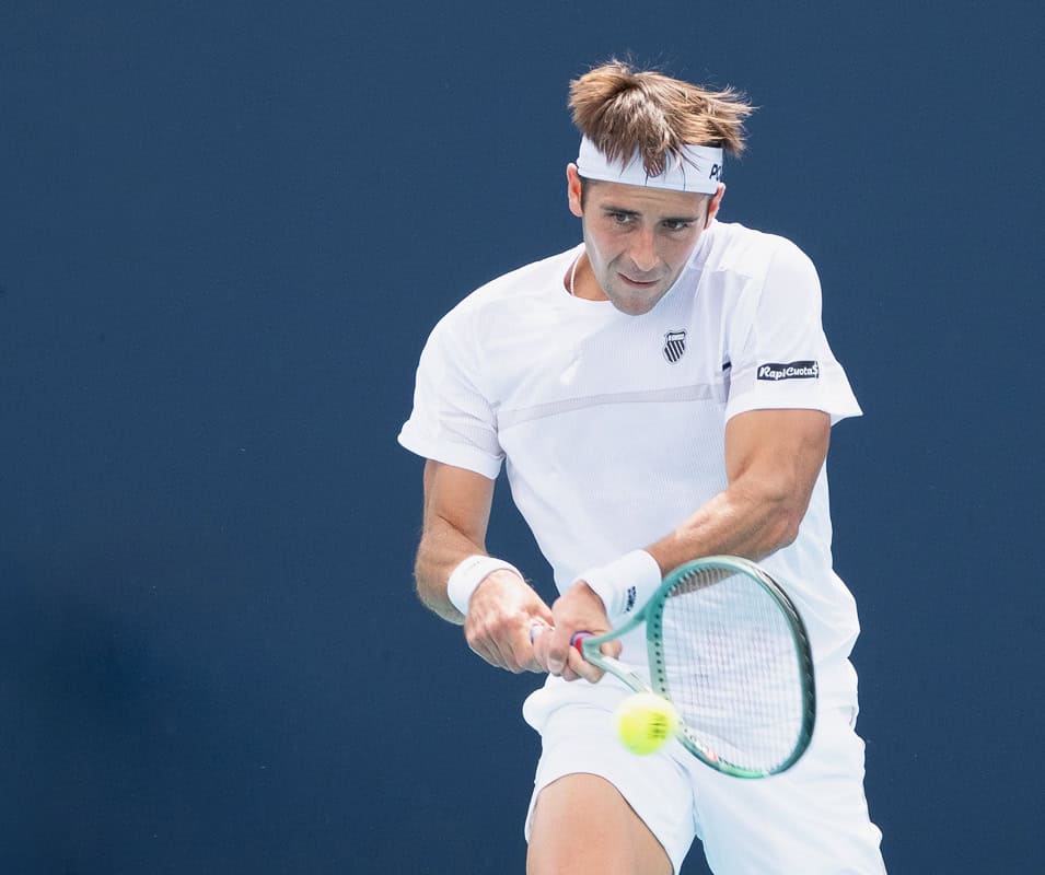 Argentine Tennis Player Etcheverry at Miami Open