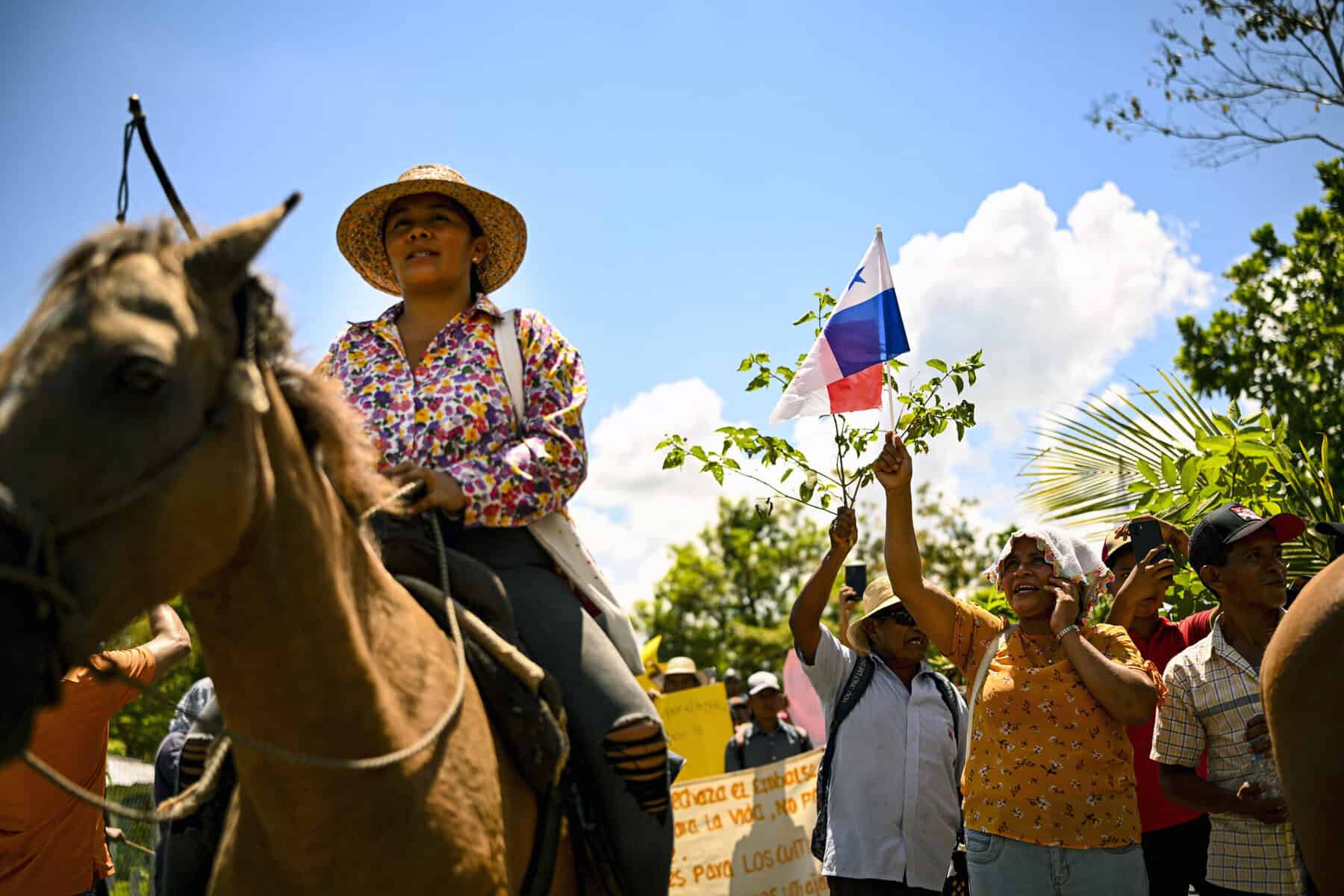 Panama Canal Protest by Indigenous Farmers on Horseback