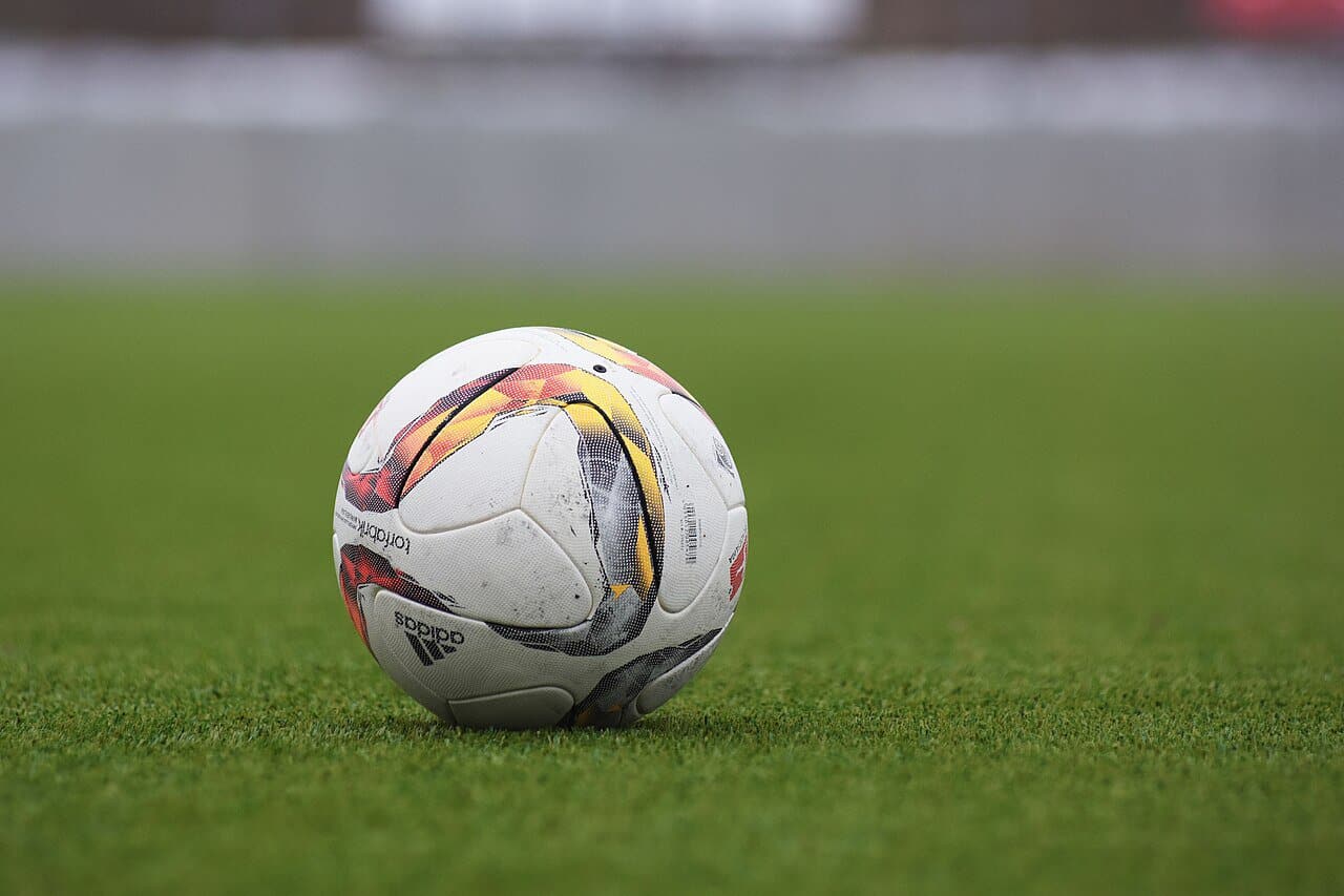 Soccer ball on a soccer field