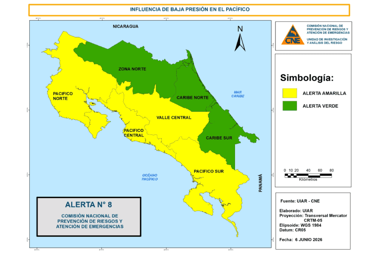 Costa Rica Yellow Weather Alert