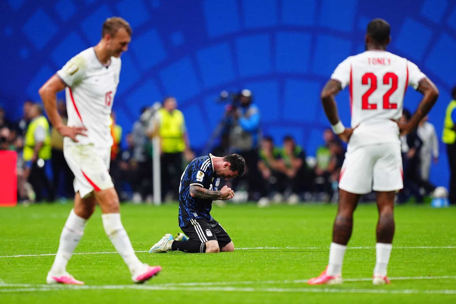 Lionel Messi of Argentina celebrates after winning the 2026 FIFA World Cup semifinal match between England and Argentina