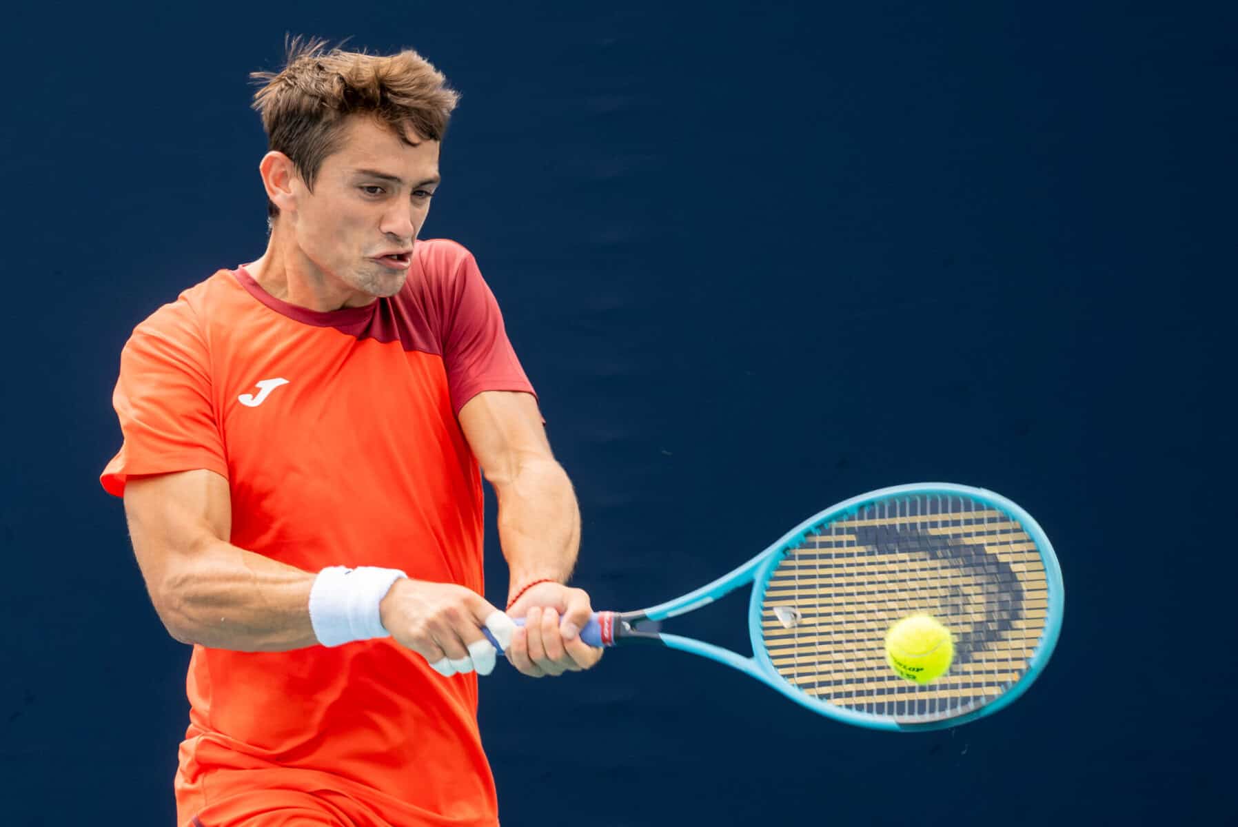 Mariano Navone hits a return at the Miami Open 2026