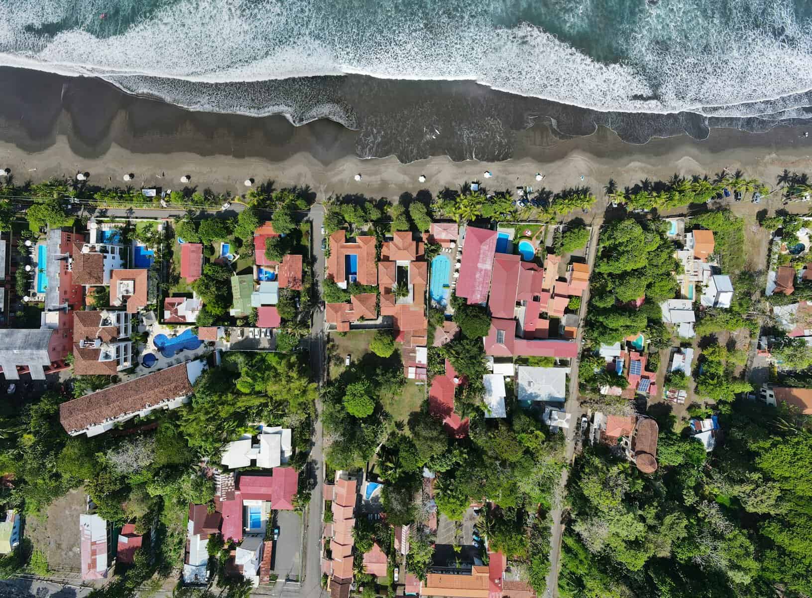 Aerial view of Jaco Beach Costa Rica